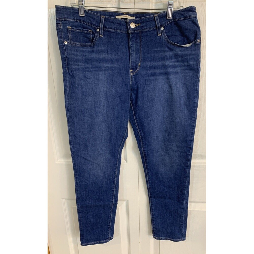 Levi's 711 Skinny Jeans Womens 32 (36x27) Blue Denim Stretch Mid Rise